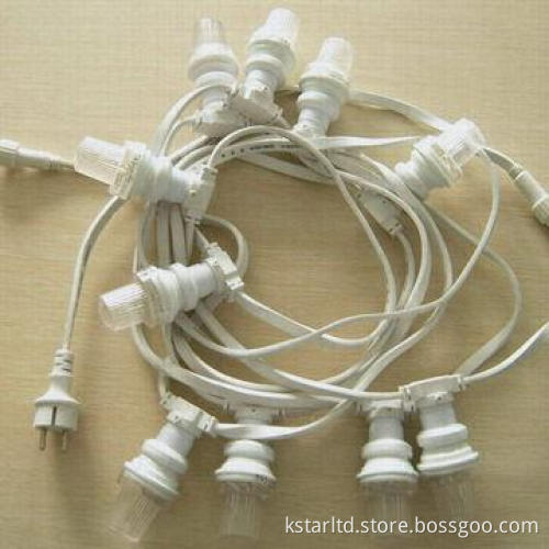 Party Light String with 10pcs E27 Socket, Waterproof for Outdoor Use, with End to End Connector